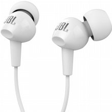 אוזניות JBL C100SI עם מיקרופון ושלט מובנים צבע לבן חיבור AUX (עגול) אוזניות JBL C100SI עם מיקרופון ושלט מובנים צבע לבן חיבור AUX (עגול)