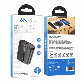 ����� ����� ���� 10,000mAh 20W PD �-22.5W QC �� �� 3 ������ ANVIL