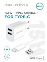 ���� ���� ���� ���� 3.1A 15.5W �� 2 ������ USB ���� ��� Type C ��� TC-15.5W Spirit Power Tech