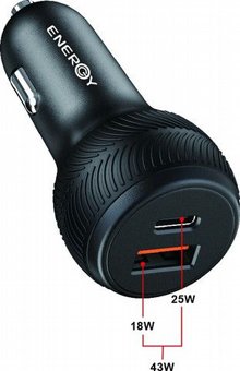 ��� ����� ���� ���� PD 25W ���� ����� 2 ������ ��  PD Type C  ���  QC 18W USB ��  ENERGY 43W