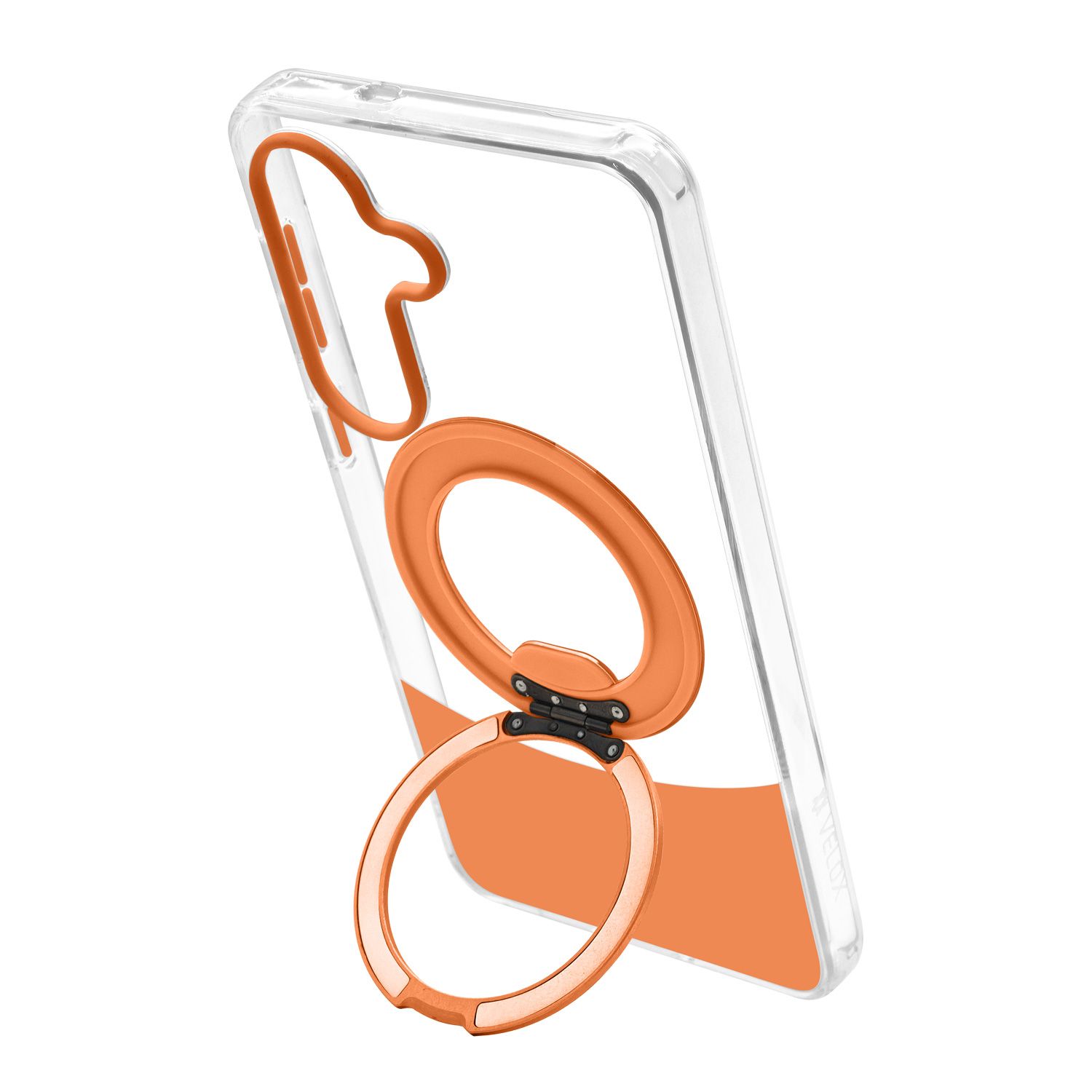 טבעת MagSafe מסתובבת נפתחת למעמד – כיסוי Velox MagRing New לגלקסי S26 פלוס בגוון כתום