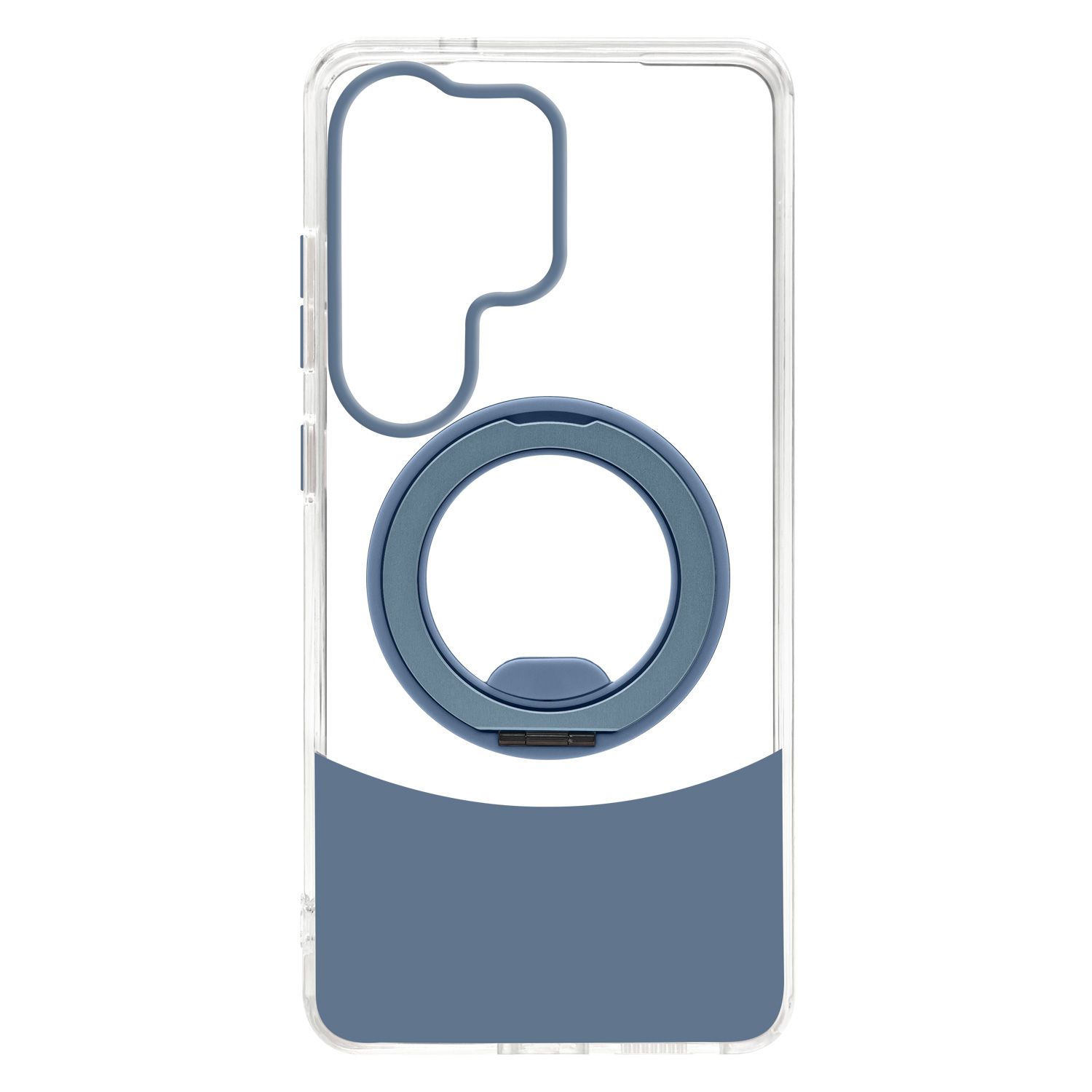 כיסוי Velox MagRing New לגלקסי S26 אולטרה שקוף כחול – מבט אחורי עם טבעת MagSafe