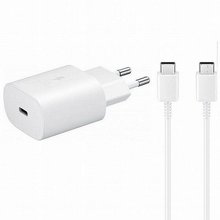 מטען מהיר סמסונג מקורי Samsung 25W חיבור Type C לבן 1.8 מטר מטען מהיר סמסונג מקורי Samsung 25W חיבור Type C לבן 1.8 מטר